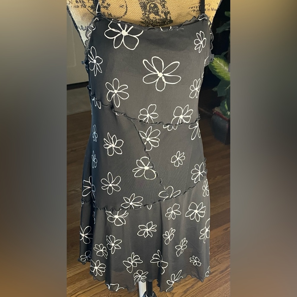 EUC Wild Fable strap dress Black white design.Lined dress with adjustable strap